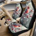 thumbnail image 3 of Xixirimido Car Seat Cover Set of 5 Pieces Front Seat Covers with Matching Seat Belt and Center Console Covers PU Leather Fits Most Vehicles, Cardinal Snow Berries, 3 of 8