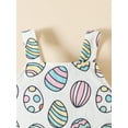 thumbnail image 4 of Bagilaanoe Toddler Baby Girl Easter Jumpsuit Sleeveless Cartoon Print Romper Overalls 12M 18M 24M 3T 4T 5T Kids Long Flared Pants Casual Outfits, 4 of 8
