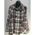 thumbnail image 6 of Womens Plaid Wool Trench Pea Coat Winter Dressy Double Breast Stand Collar Jacket Deep Red S, 6 of 8