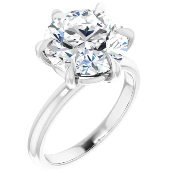 5 Carat Round Lab Grown Diamond Engagement Ring