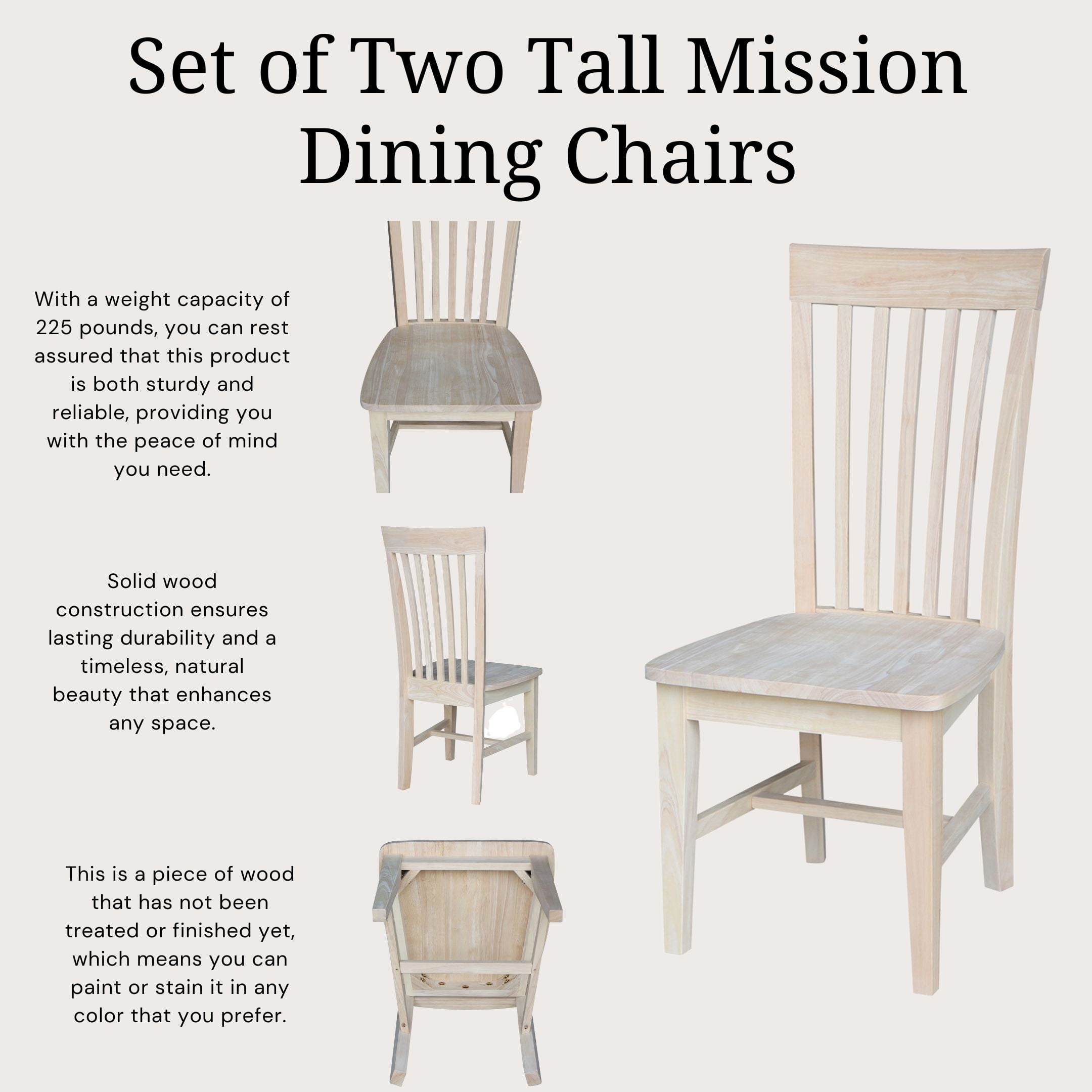 International concepts unfinished dining chairs discount