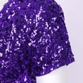 thumbnail image 7 of iixpin Womens Shining Sequined Cropped Length Open Front Bolero Shrug Sequin Cardigan Jacket Purple One Size, 7 of 7