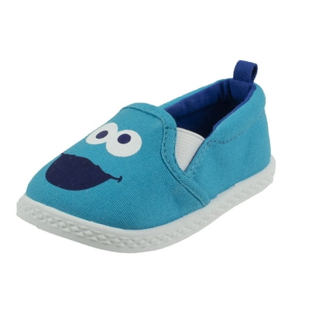 Sesame Street Cookie Monster Prewalker Infant Baby Shoe, Slip on, Blue, Size 2