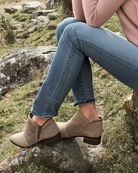 Klub Nico Zayna Bootie Taupe Nude Leather Pointed Toe Western Ankle Boots