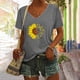 thumbnail image 2 of Camisas con estampado informal con estilo para mujer, camisetas holgadas de manga corta de talla grande, blusa con cuello en V OAVQHLG3B Store lin121212, 2 of 5