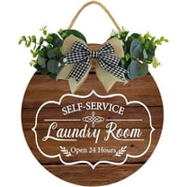 Eveokoki 12" Wood Laundry Signs for Laundry Room Decor, Rustic Signs Wall Hanging for Home Farmhouse Wall Decorations,Laundry Wood Hanging Sign for Home Decor