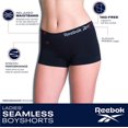 thumbnail image 6 of Reebok®  Women's Boy Shorts Underwear - 4 Pack Stretch Performance Seamless Panties -Size M, Black Jacquard/Sharkskin/Elderberry/Black Pearl Jacquard, 6 of 7