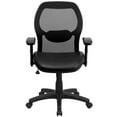 thumbnail image 6 of Flash Furniture Mid-Back Black Super Mesh Executive Swivel Office Chair with LeatherSoft Seat and Adjustable Lumbar & Arms, 6 of 6
