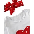 thumbnail image 4 of Kidcici Baby Girls Ruffled Romper Polka Dot Pant Headband Outfits 3Pcs Set, 4 of 6