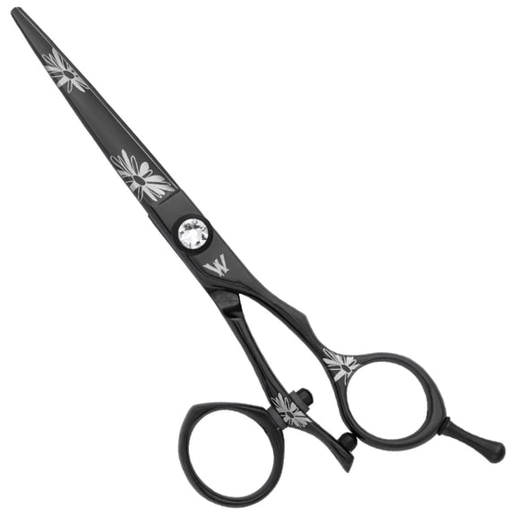 Washi Scissor Professional Black Flower Swivel In Size 5.5