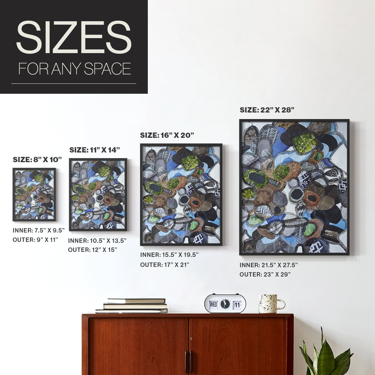 Catalina Island Blue Glass Framed Print in Black Solid Wood Framed Print No Nail Hanging