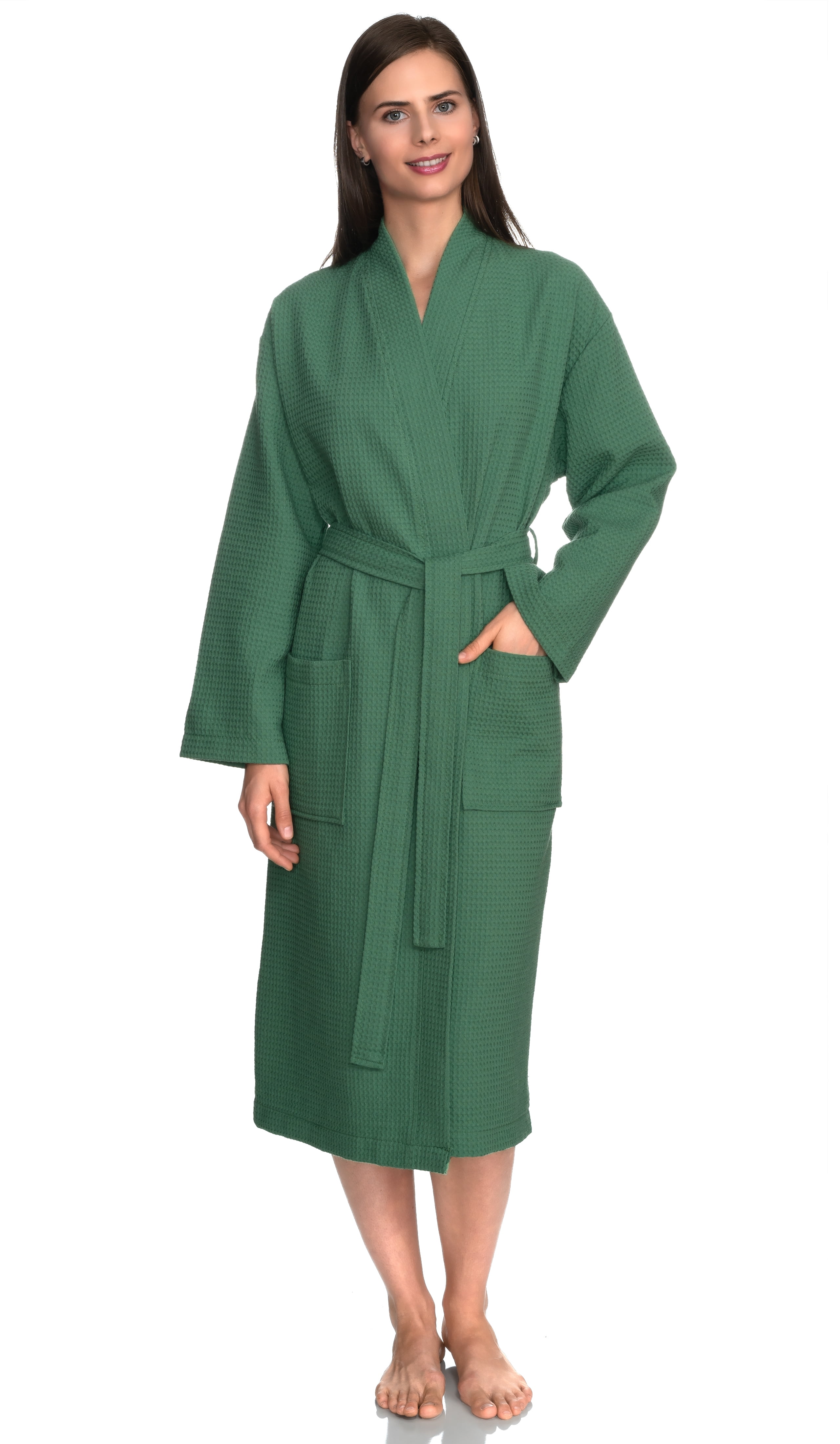 TowelSelections Women's Robe, Kimono Waffle Spa Bathrobe Medium/Large