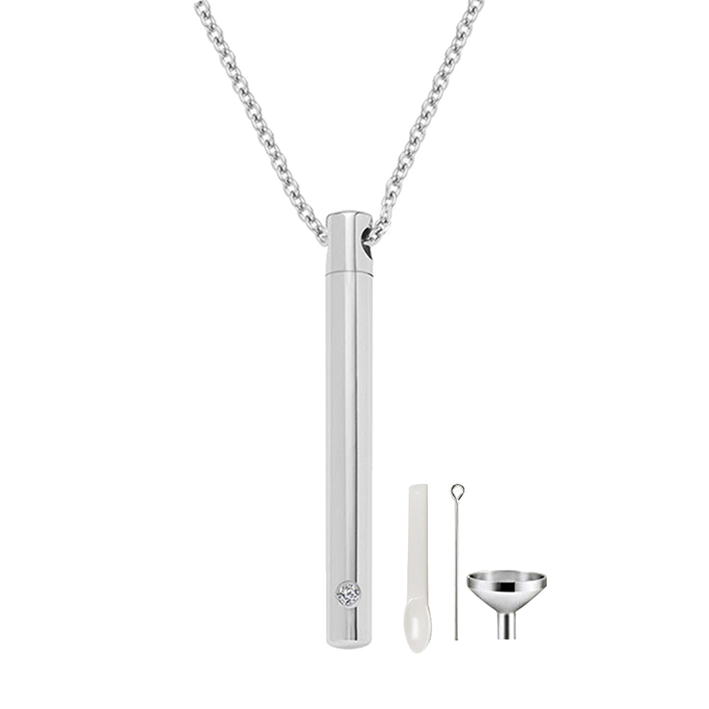 Urn Necklace For Ashes - Stainless Steel Capsule Pendant, Keepsake Cremation Jewelry For Loved Ones