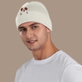 thumbnail image 5 of XIAOCHA Thick Fall‑Winter Beanie for Women，Puppy‑Embroidered Outdoor Skullcap,Beige, 5 of 6