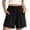 ZA-Black-shorts for women, variant on Cotton Linen Shorts for Women Drawstring Elastic Waist Loose Shorts Lace Patch Solid Casual Shorts for Summer Beach