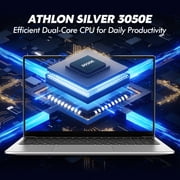 Auusda 15.6 Laptop, Win11 Pro 32GB RAM 1TB SSD, 3050E CPU Home Student Notebook Computer, Backlight, Fingerprint, Silver
