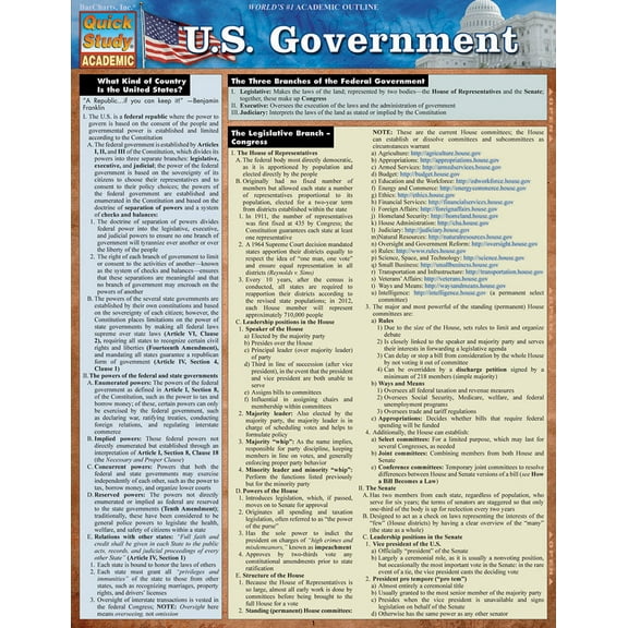 U.S. Government : a QuickStudy Laminated Reference Guide (Other)