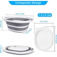 thumbnail image 3 of Collapsible Wash Basin, 7.5L Dish Tub Sink Basin Folding Dish Pans for Kitchen Sink, 2-in-1 Dishpan + Cutting Board, Portable Sink Dish Basin for Camping BBQ Prep Tub Washing Bin with Drain Plug, 3 of 8