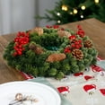 thumbnail image 4 of 14 Inch Christmas Wreath with Pinecones & Berries - Realistic Artificial Greenery Wreath for Front Door, Wall, Window - Indoor/Outdoor Holiday Decor for Home, Office, Porch, 4 of 8
