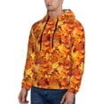thumbnail image 3 of Kdxio Autumn Maple Leaf Pile Print Mens Casual Hooded Collar Drawstring Hoodies Pullover Sweatshirts Casual Long Sleeve Shirts-XX-Large, 3 of 7