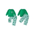 thumbnail image 2 of Loicainy Baby Toddler Boys Pants Set for St. Patrick's Day 6 12 18 24 Months 2T 3T  Long Sleeve Crew Neck Clover Sweatshirt with Striped Pants Infant Clothes, 2 of 9