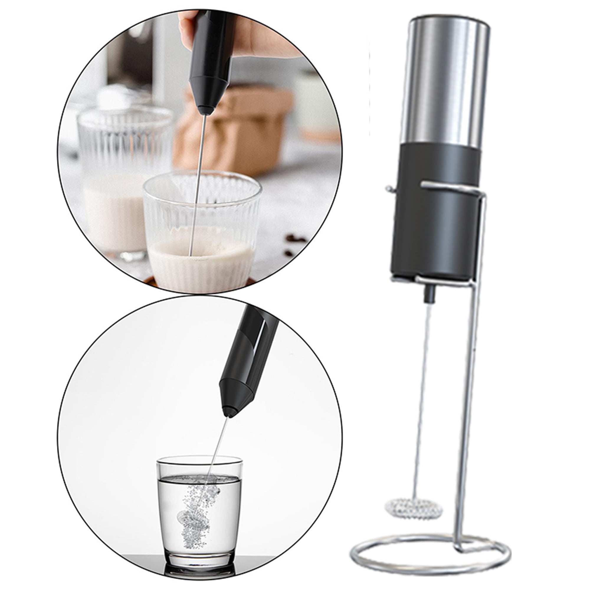 Elbourn 2Pc Plastic Milk Frother Handheld Battery Operated Electric Whisk  Beater Foam Maker For Coffee, Latte, Cappuccino 