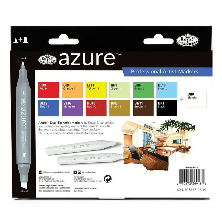 Royal & Langnickel - 24pc Dual Tip Waterbased Artist Markers - Brush Tip  and Fineliner 
