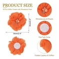 thumbnail image 2 of Chiffon Flowers Rhinestone Pearl Sewing Fabric Flowers Artificial Appliques Embellishments Orange, 2 of 7