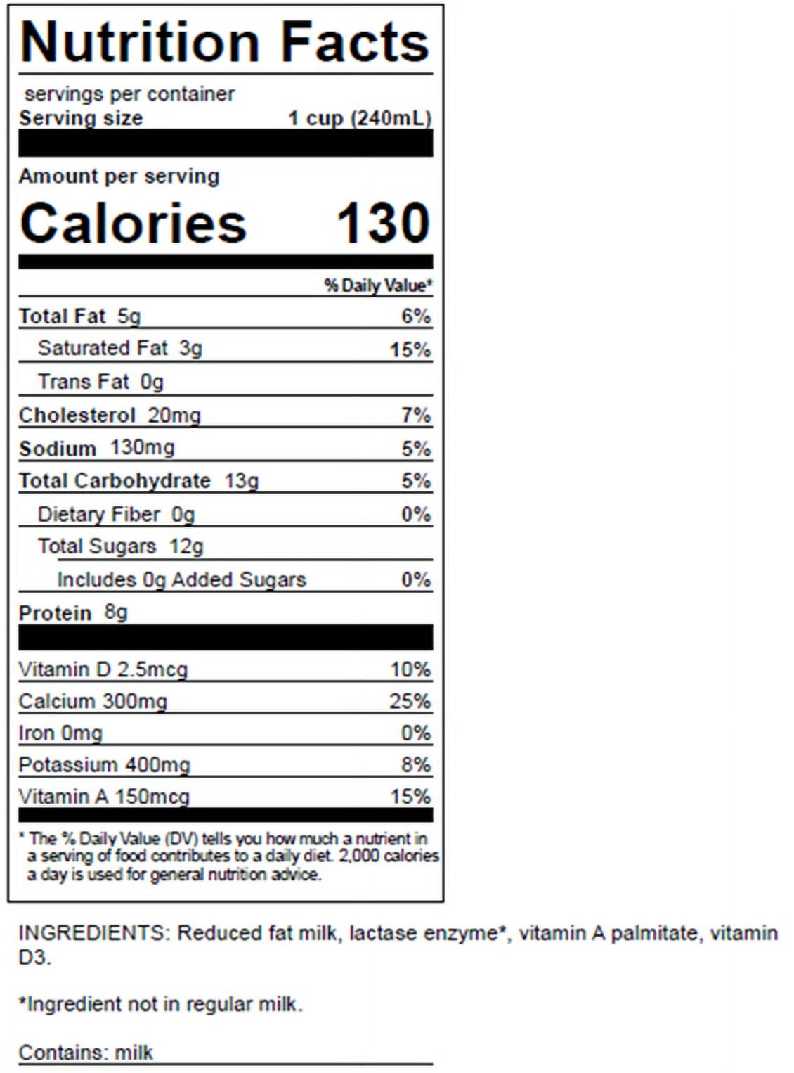 DairyPure Ultra Pasteurized 2% Lactose Free Milk with Vitamin A and D, Reduced Fat Milk Carton - Half Gallon