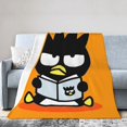 thumbnail image 2 of Manta de dibujos animados Badtz-Maru, manta de vellón ultra suave y acogedora de lujo para sofá cama, mantas de franela cálidas para todas las estaciones, ropa de cama para niños, adolescentes y, 2 of 7