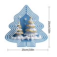 thumbnail image 2 of Stylish Metal Hanging Christmas Tree Wind Spinner - Snowy Design with Golden Ornaments & Star Perfect for Garden & Yard Decor, 2 of 7