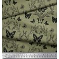 thumbnail image 3 of Soimoi Polyester Crepe Fabric Leaves,Floral & Butterfly Decor Fabric Printed Yard 52 Inch Wide, 3 of 3