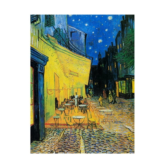Trademark Fine Art Pictufy CafAc Terrace At Night Canvas Wall Art