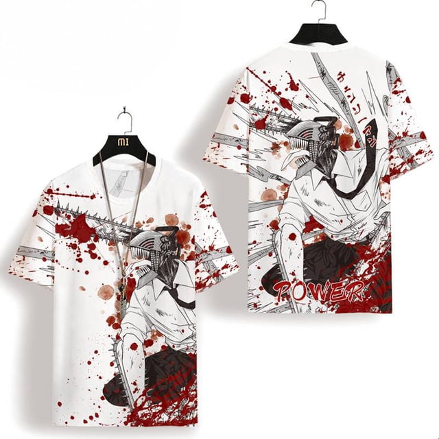YYDS Motosierra Hombre Anime Camiseta Manga Corta Cosplay Denji Power Unisex Tee Camisa De Moda Oversize Impresión 3D Casual T Gao Jiahui unisex