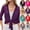 26# Purple, variant on Women Crop Cardigan Sheer Mesh Shrug for Dress Bolero Tie Front 3/4 Sleeve Tops White S