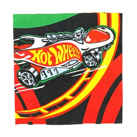 Hot Wheels Cars Flame 3-Ply Dessert Party Napkins (Pack of 16)