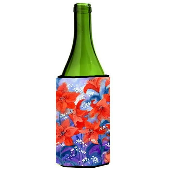 Lillies Wine Bottle Can cooler Hugger