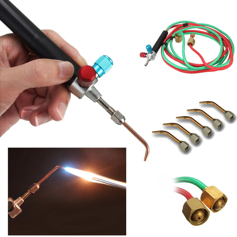 Jewelry Micro Mini Gas Little Torch with 5 Tips Welding Soldering Torches kit Oxygen & Acetylene Torch Kit Metal Cutting Torch Kit Portable Cutting Torch Set Welder Tools