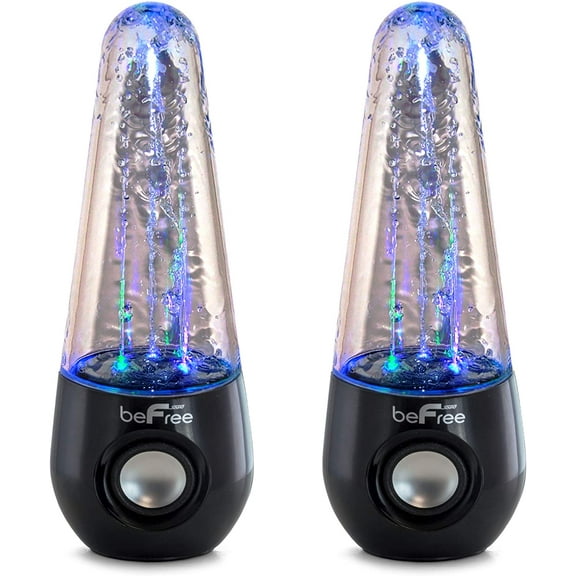 beFree Sound Bluetooth LED Dancing Water Multimedia Speakers in Black
