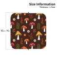 thumbnail image 3 of Kll Square Drink Coasters Set Of 4,Pu Leather Absorbent Coasters Set Decorative Coffee Cup Coasters Housewarming Gift For Home Decor-Woodland Mushroom With Flowers And Berries, 3 of 9