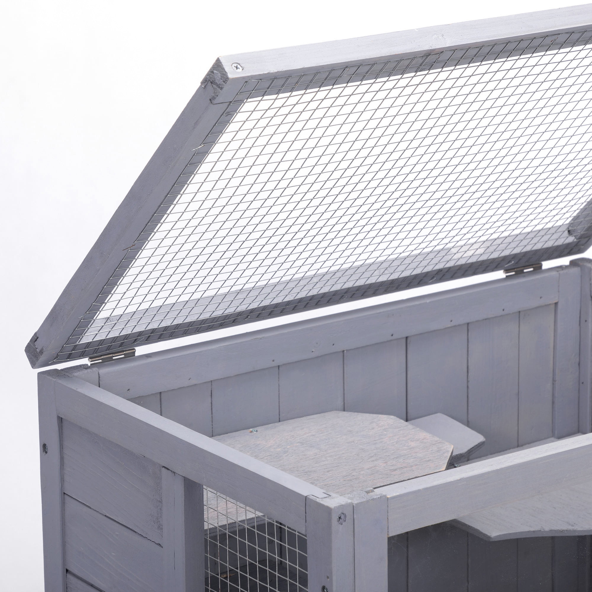 Pefilos 3 Tiers Wooden Hamster Cage, Rat House, Small Animal Hutch with Slide-Out Tray, Ramp, Gray Pefilos 3 Tiers Wooden Hamster Cage, Rat House, Small Animal Hutch with Slide-Out Tray, Ramp, Gray