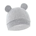 thumbnail image 6 of GYRATEDREAM 6 Pieces Newborn Baby Hat Bear Ears Infant Caps Kids Boy Girl Toddler Hospital Hats Cotton Beanie Caps for 0-6M Multi-color, 6 of 7