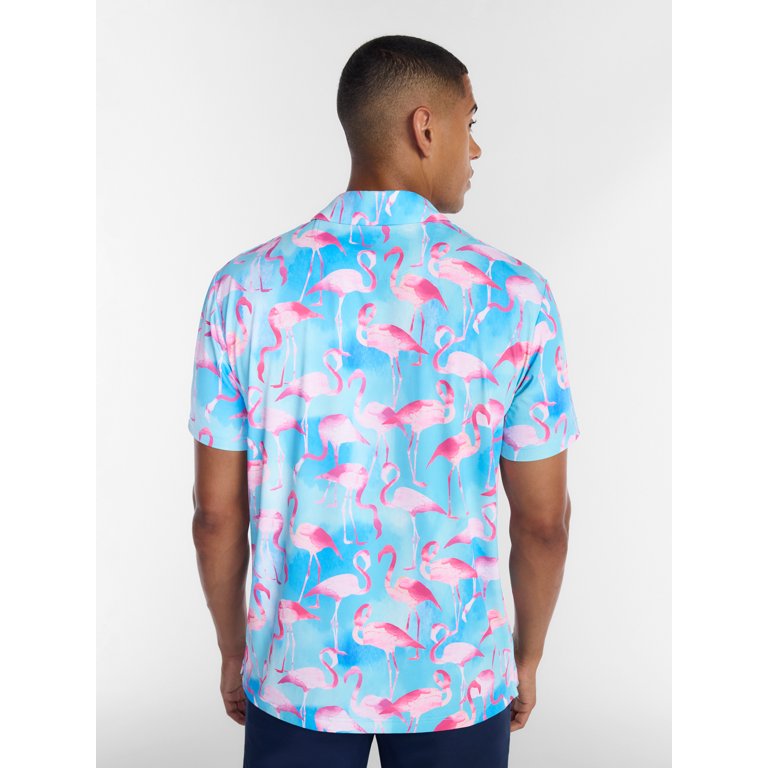 Birdie Bound Men's Artsy Flamingos Polo Shirt photo 3