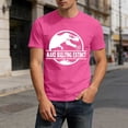 thumbnail image 2 of Rggeeun Men'S Tee Cute Dinosaur Graphic Print Short Sleeve Crew Neck Knit For Summer Daily Baseball Sports Versatile Tops,Pink,Xxl, 2 of 4