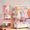 thumbnail image 6 of LZNIOZ Kids Clothing Rack Double Rod Clothes Rack with Bottom Storage Toddler Dress Up Rack, White, 6 of 7