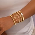 thumbnail image 3 of Set de Pulseras Gokeey Chapadas en Oro 14K, Impermeables y Apilables, 3 of 8