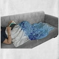thumbnail image 6 of Modern Soft Flannel Fleece Throw Blanket, Aquarium Like Water Image with Bubbles Splashes Drops Art Print, Cozy Plush for Indoor and Outdoor Use, 70" x 90", Dark Blue Sky Blue, by Ambesonne, 6 of 6