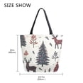 thumbnail image 5 of FORMRS Womens Canvas Tote Bag with Zipper Inner Pocket Shoulder Handbag, Beige Christmas Forest, 5 of 7