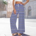 thumbnail image 5 of cocolona Womens Summer Casual Printed Wide Leg Pants Split Leg Elastic Waist Drawstring Travel Lounge Trousers, 5 of 5