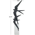 thumbnail image 3 of 7" x 20" Black Polystone Bird Sculpture, by DecMode, 3 of 7